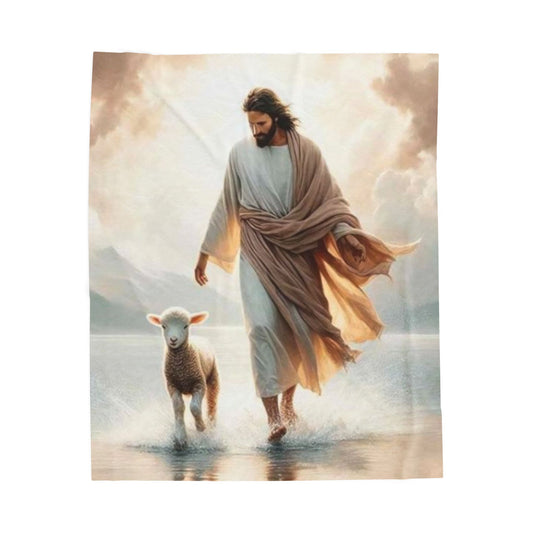 Jesus with Lamb Blanket